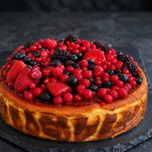 Tartas de queso y frutos rojos