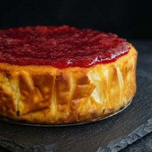 Tartas de queso y fresa